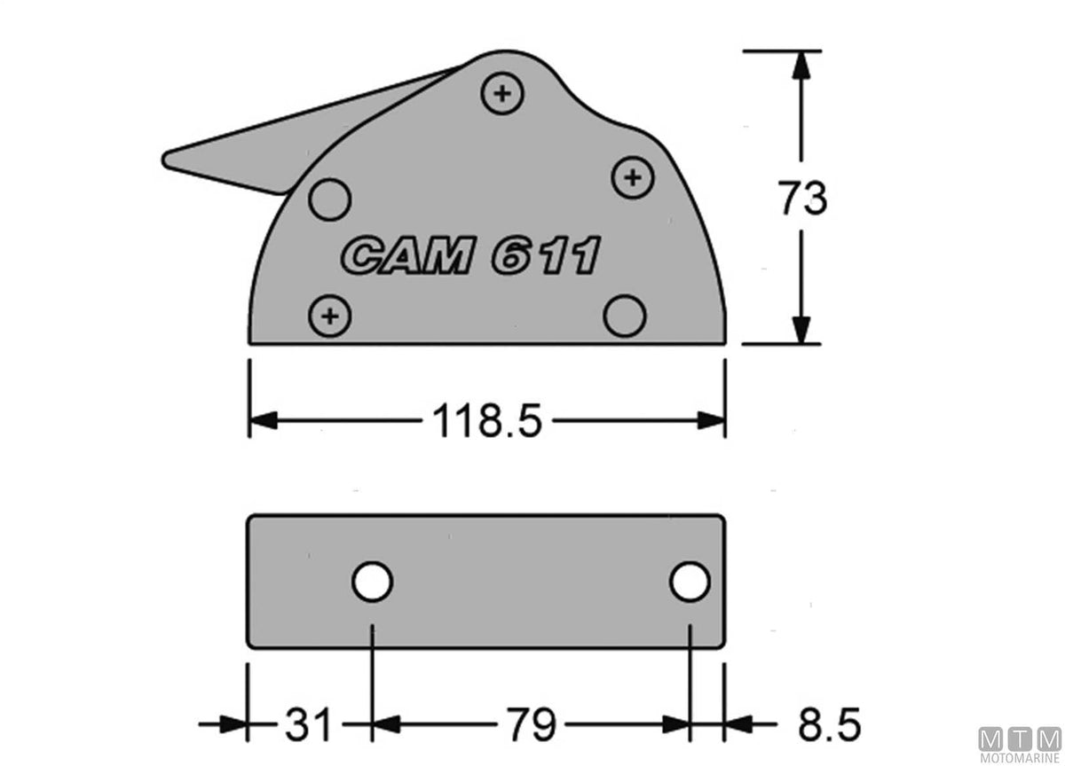 Double stopper Antal CAM611 - original photo Motomarine Srl