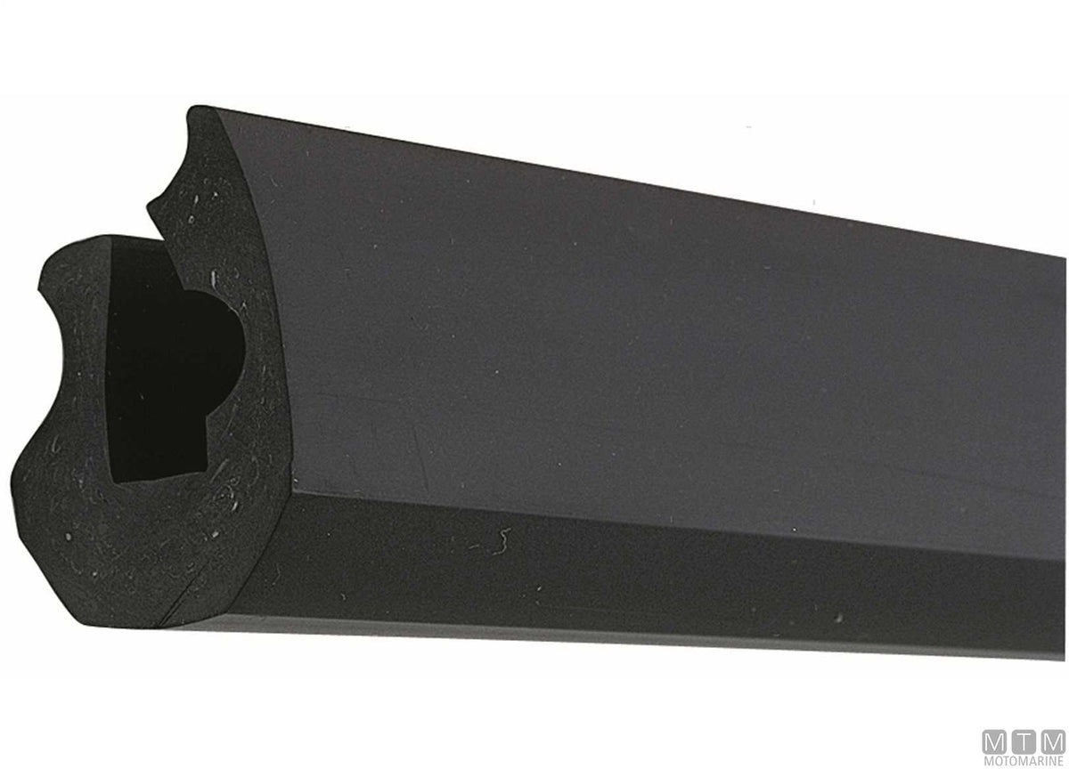 Eco2 type rub rail fender profile, black, H 25 mm, L 16 m - original photo Motomarine Srl