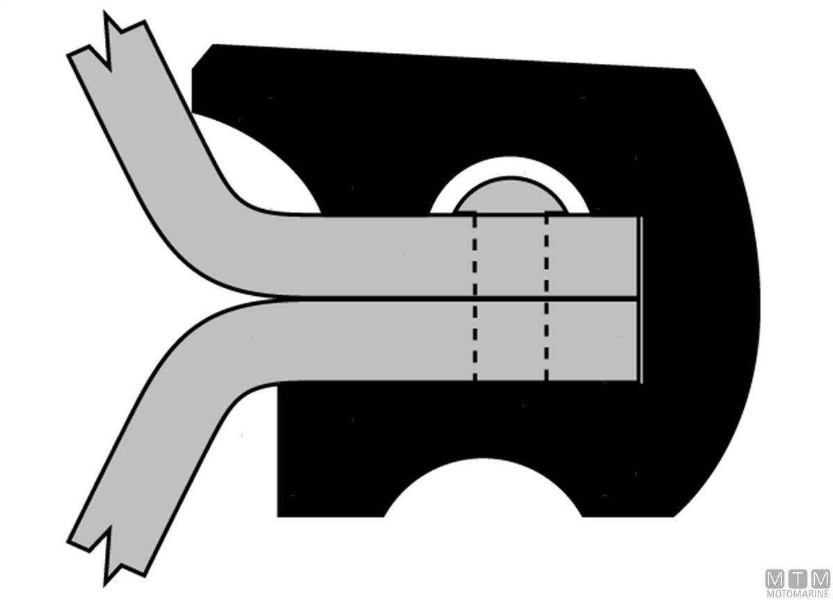Eco2 type rub rail fender profile, black, H 25 mm, L 12 m - original photo Motomarine Srl