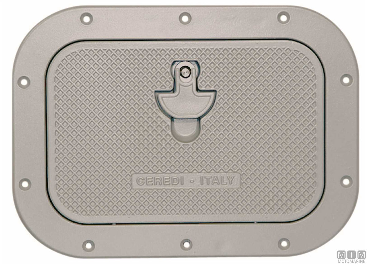 Small grey hatch in anodized aluminum - original photo Motomarine Srl