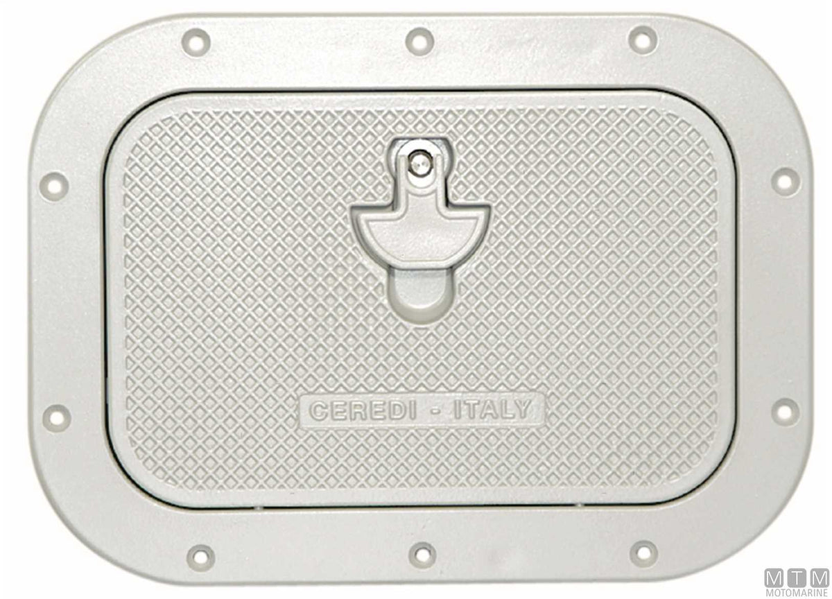 Small grey hatch in anodized aluminum - original photo Motomarine Srl