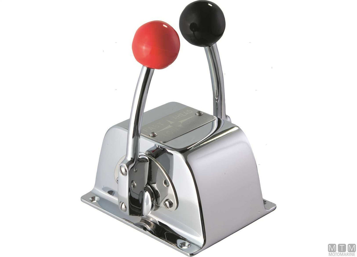 Twin-lever single-action control top chrome for dashboard mount - original photo Motomarine Srl