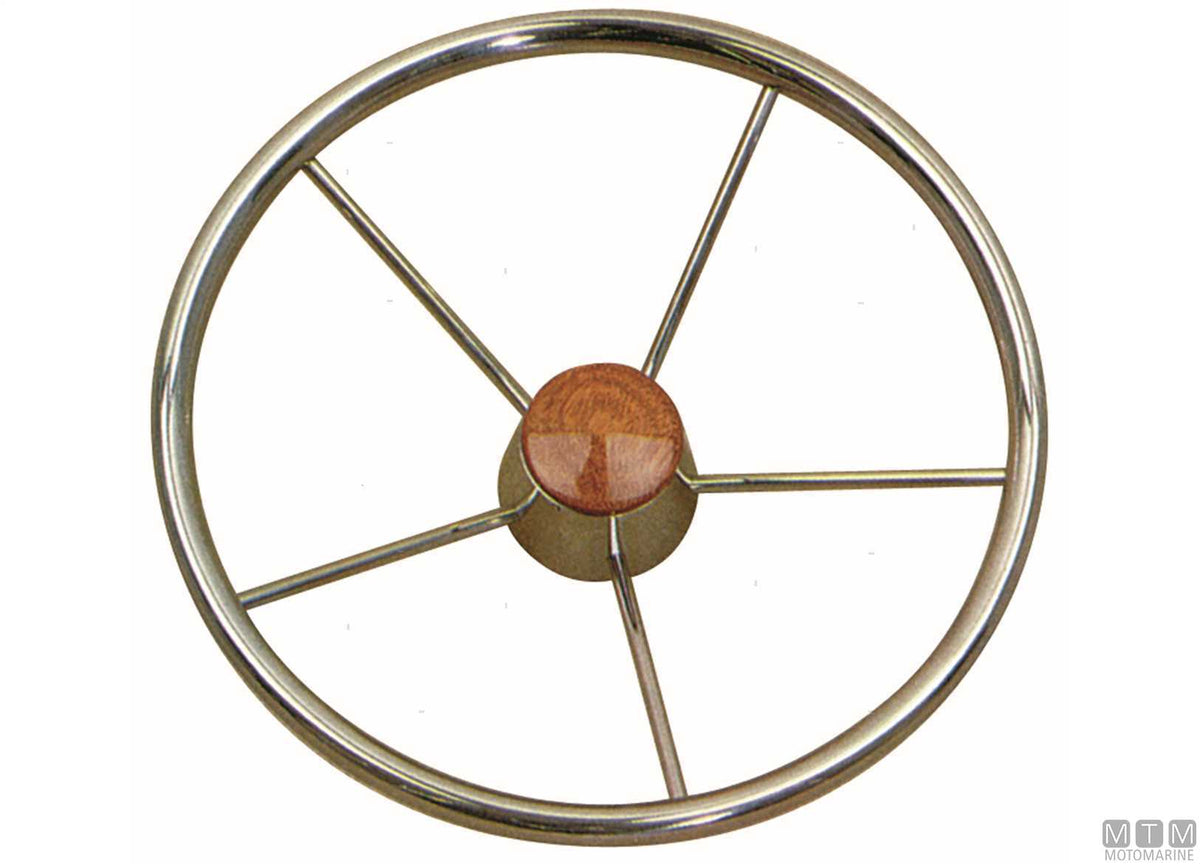 Classic steering wheel stainless steel Ø320 mm - original photo Motomarine Srl