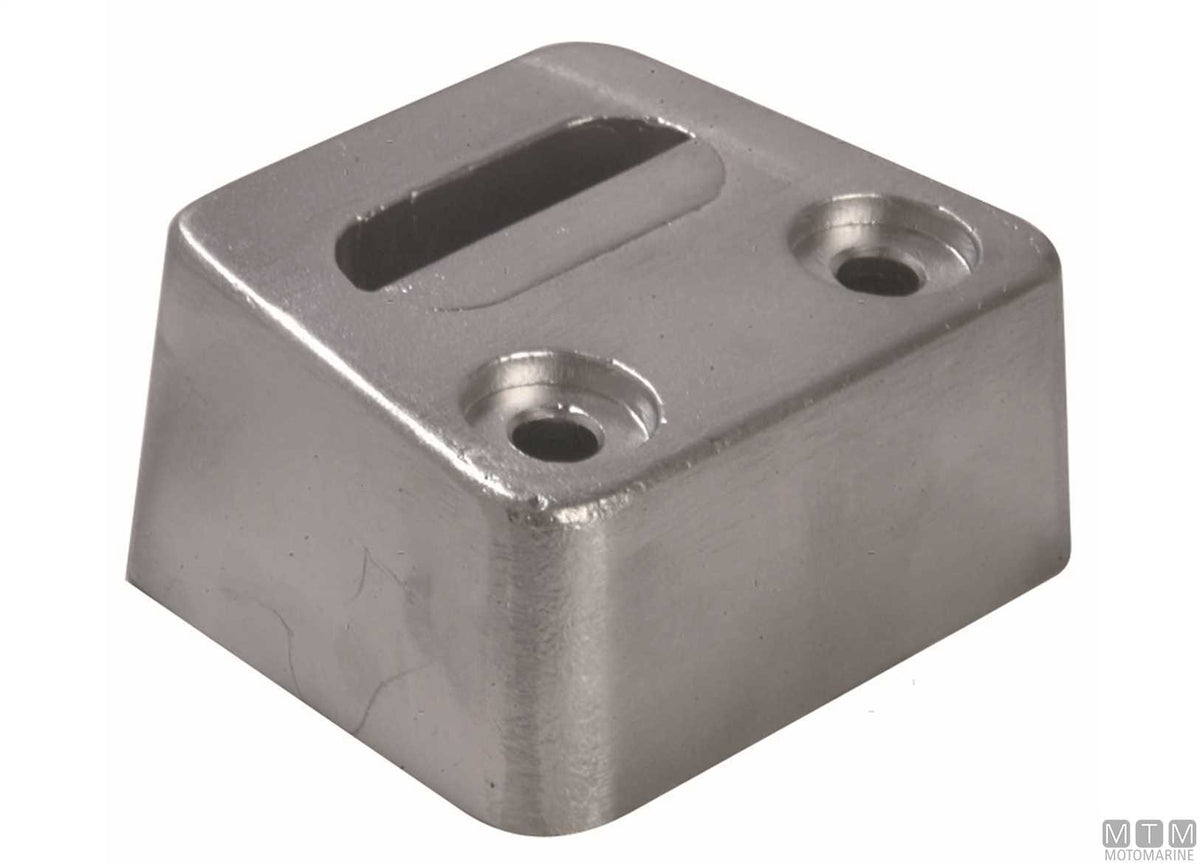 Cube plate anode for OMC King Cobra, zinc - original photo Motomarine Srl