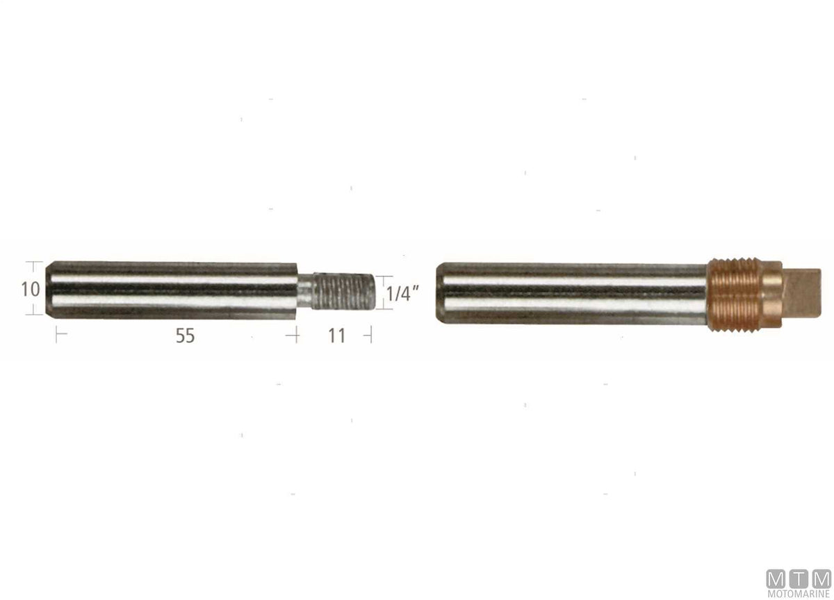 Zinc pencil anode Caterpillar 10x55 mm - original photo Motomarine Srl