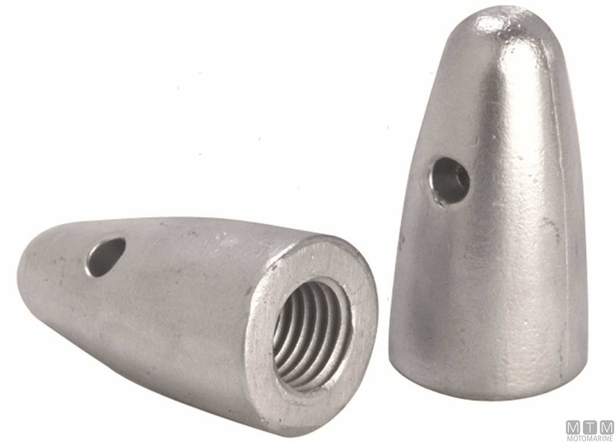 Bullet anode with threaded fitting Ø3/4", zinc - original photo Motomarine Srl
