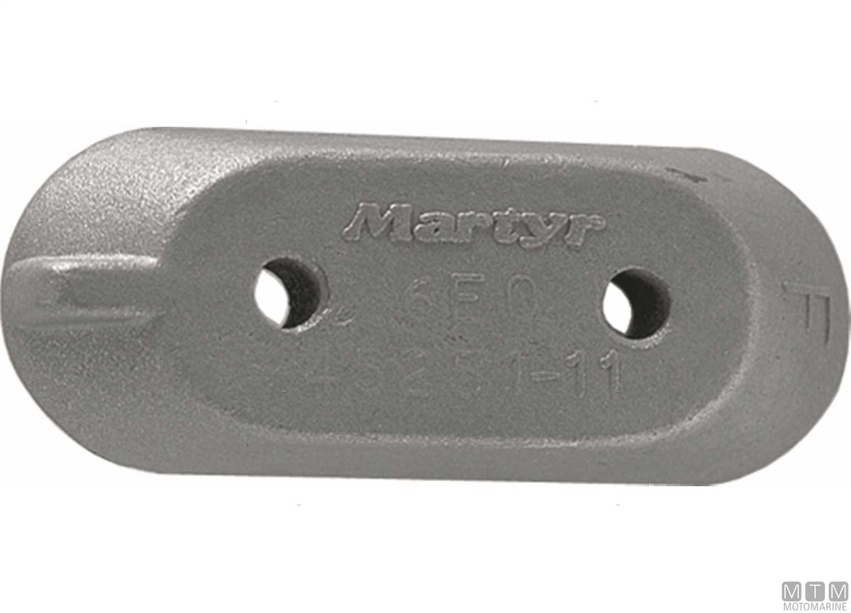 2-hole plate anode for Honda M6 8-20 HP in aluminium - original photo Motomarine Srl