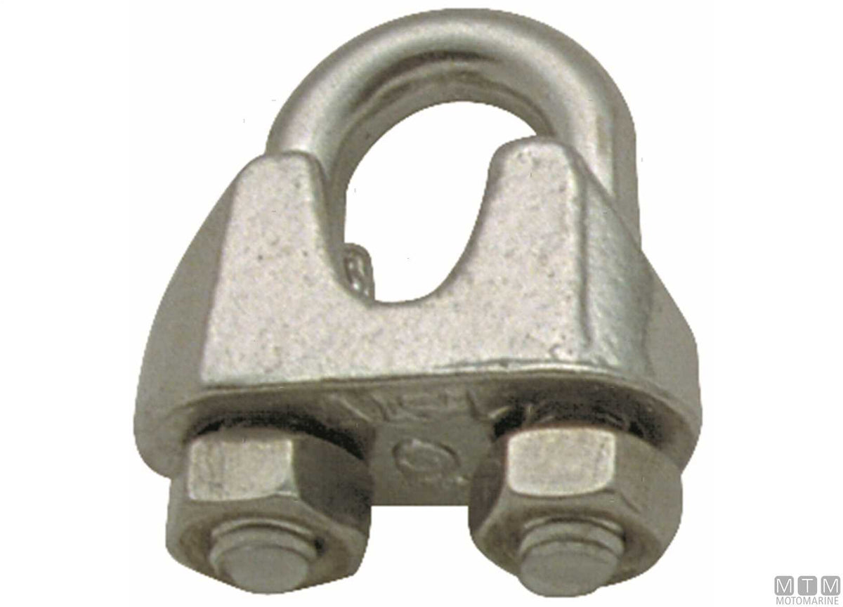 Wire rope clamp for Ø14 mm cable in stainless steel - original photo Motomarine Srl