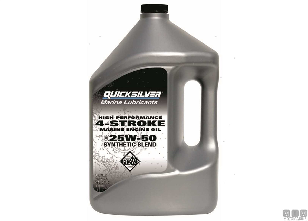 Quicksilver SAE 25W50 High Performance Synthetic Oil 4-stroke 3x4 l - original photo Motomarine Srl