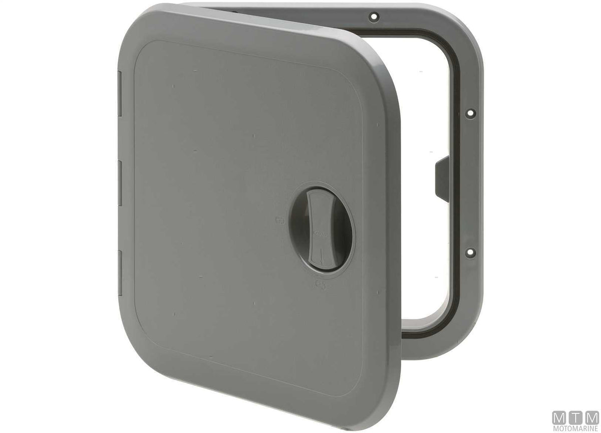 Walkable deck hatch in ABS, grey, size QS 373x373 mm - original photo Motomarine Srl
