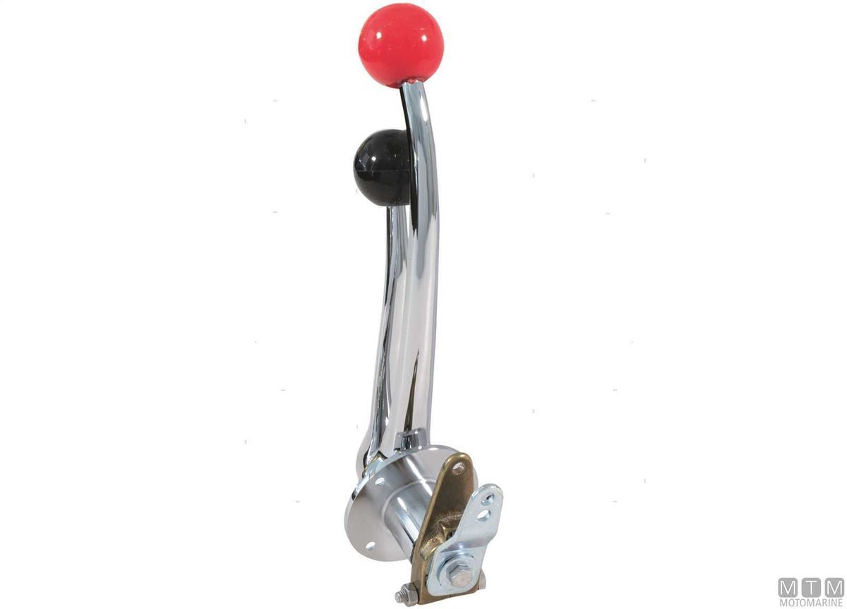 Twin-lever single-action control chrome side mount - original photo Motomarine Srl