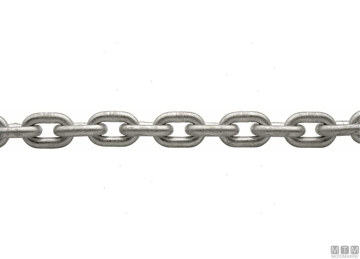 Calibrated chain DIN766 Ø6 mm 50 m galvanized steel G43 - original photo Motomarine Srl