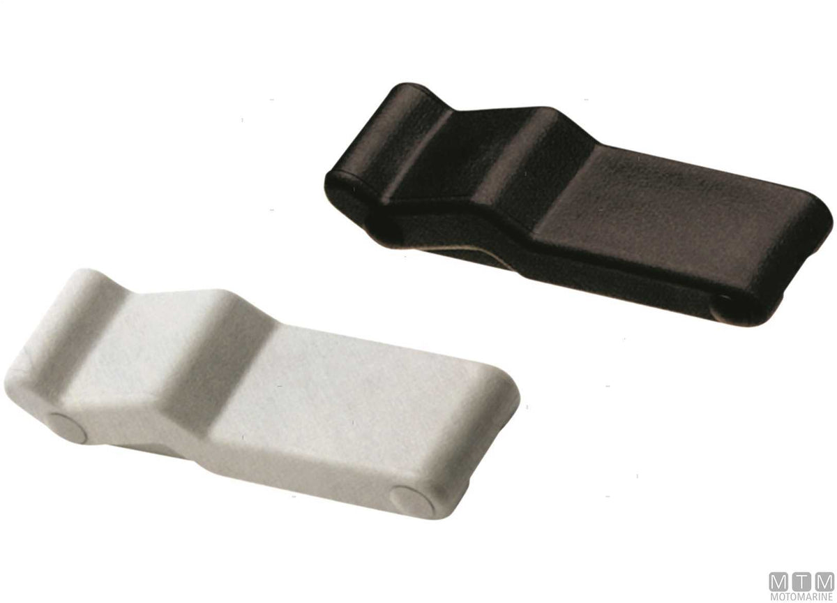 Black damped latch 105 mm, elastomer and stainless steel - original photo Motomarine Srl