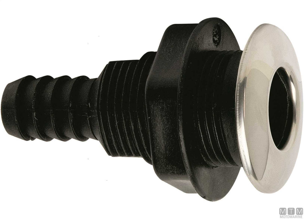 Black scupper stainless steel CAP Ø16 mm - original photo Motomarine Srl