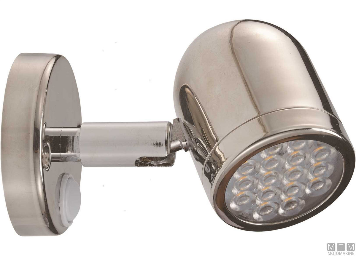 Adjustable LED spotlight in stainless steel 8-30 V - original photo Motomarine Srl