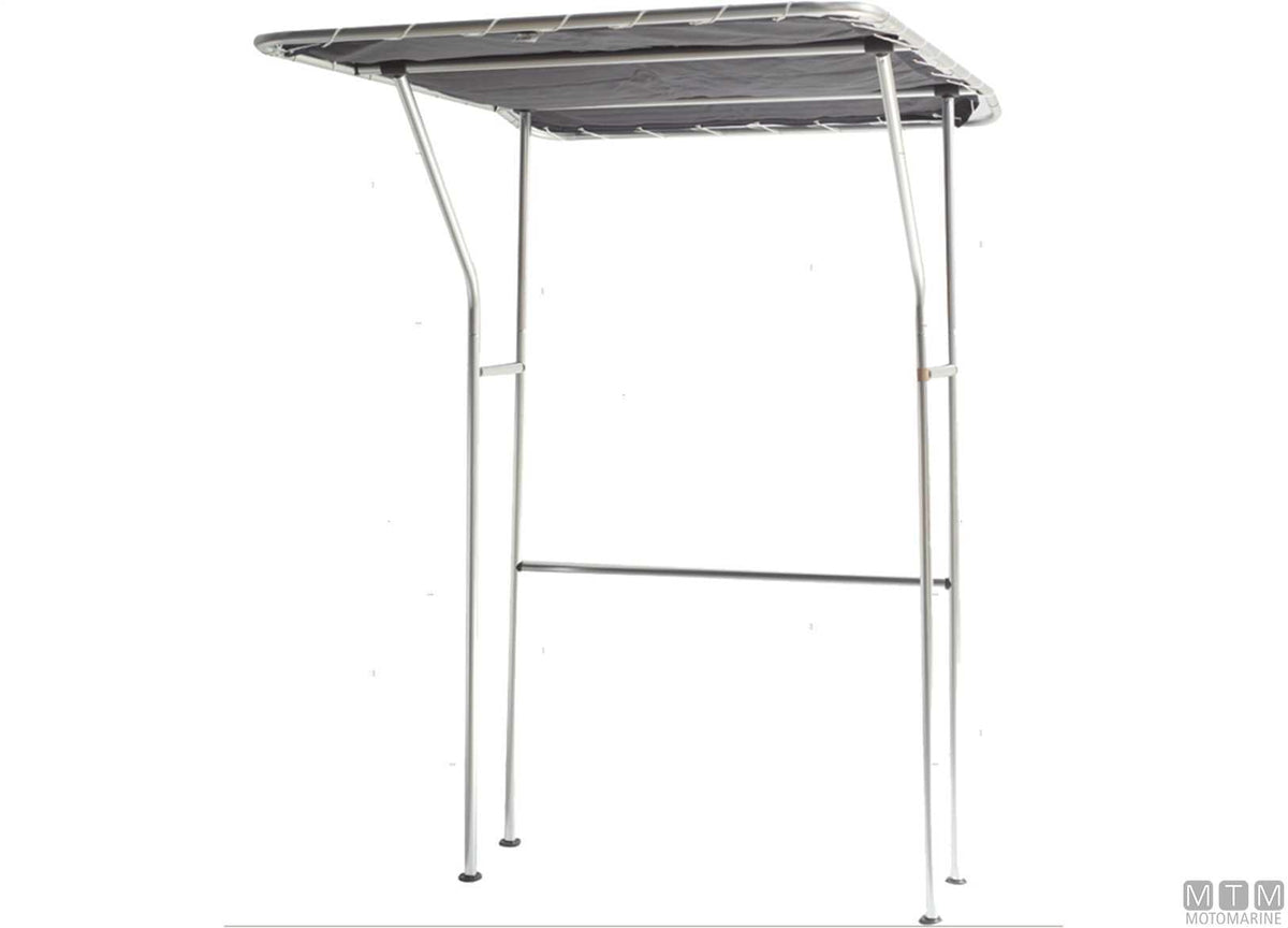 T-top in lacquered aluminum and white polyester 141x172 cm h202 cm - original photo Motomarine Srl