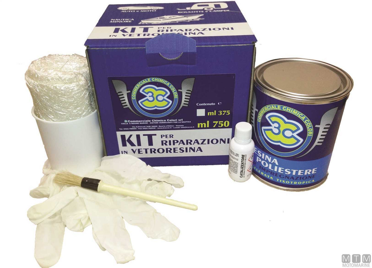 Fibreglass repair kit 3C 375 ml - original photo Motomarine Srl