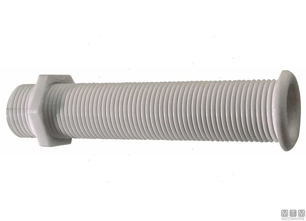 Grey long through-hull fitting for Ø22.7 mm plugs - original photo Motomarine Srl