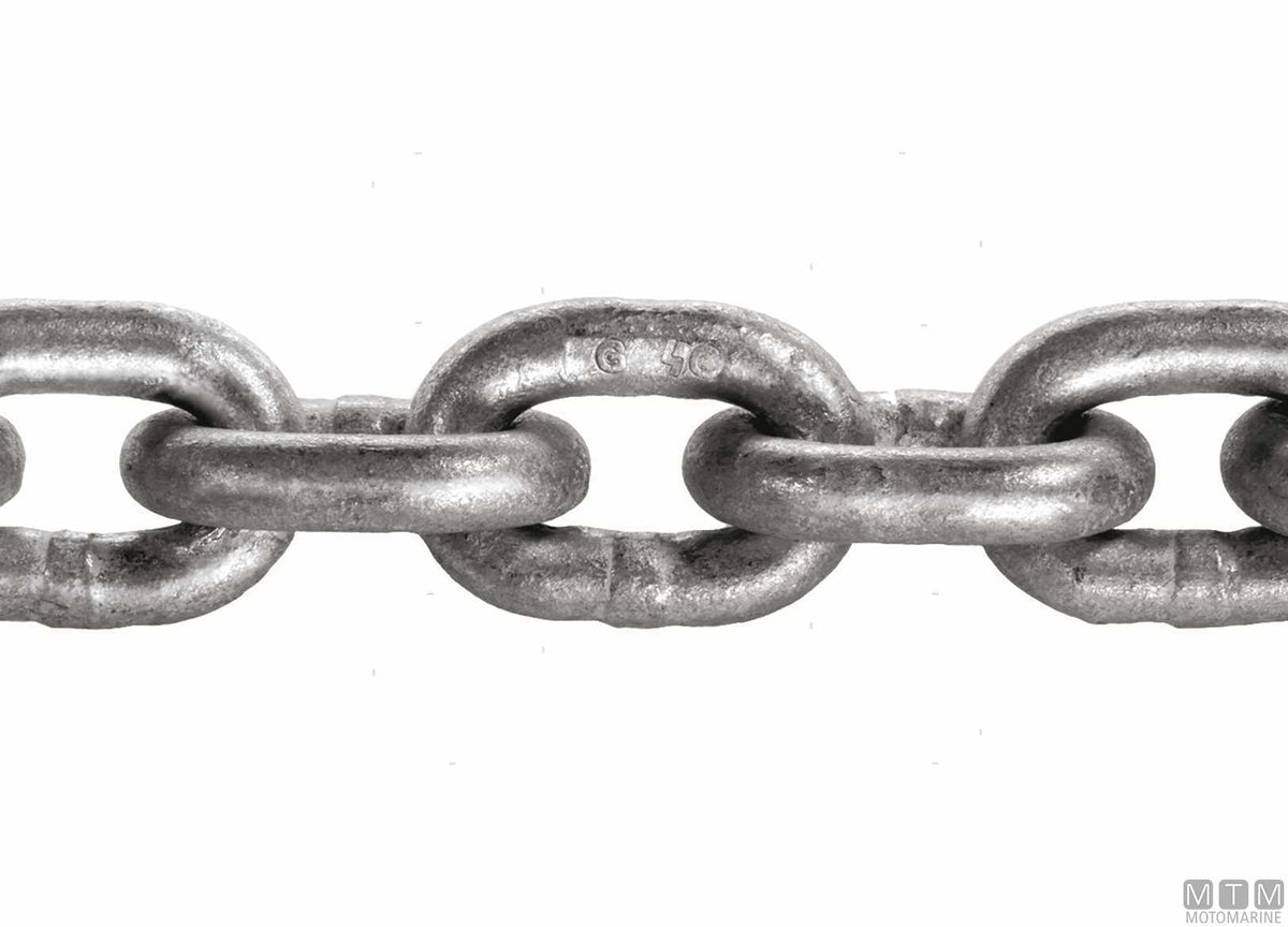 Calibrated chain DIN766 Ø6 mm 50 m galvanized steel G43 - original photo Motomarine Srl