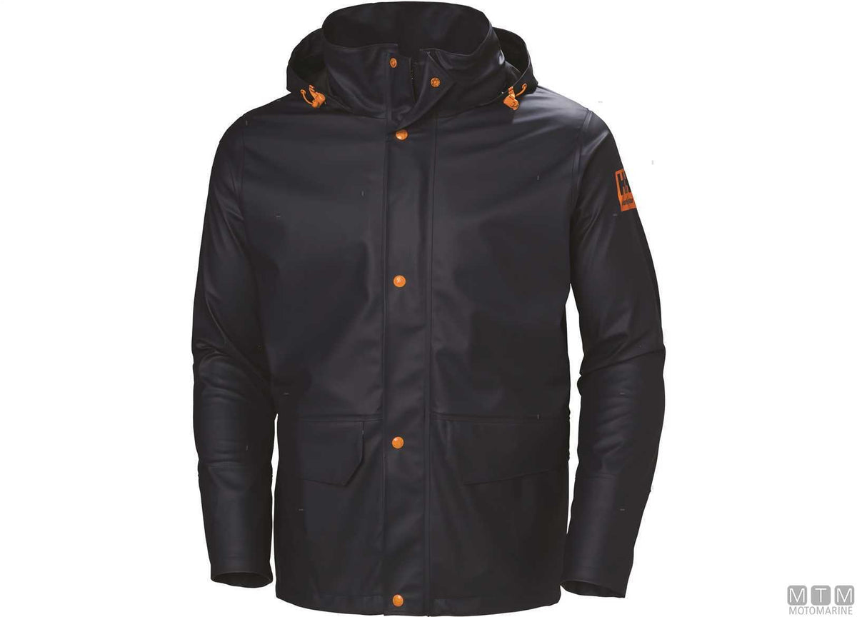 H/H WW Gale Rain 590 navy blue oilskin jacket S - original photo Motomarine Srl