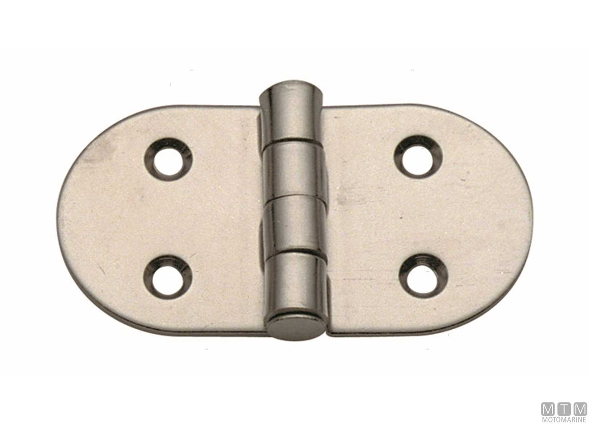 Oval wing hinge, upper pin, 39x74 mm, in stainless steel 316 - original photo Motomarine Srl