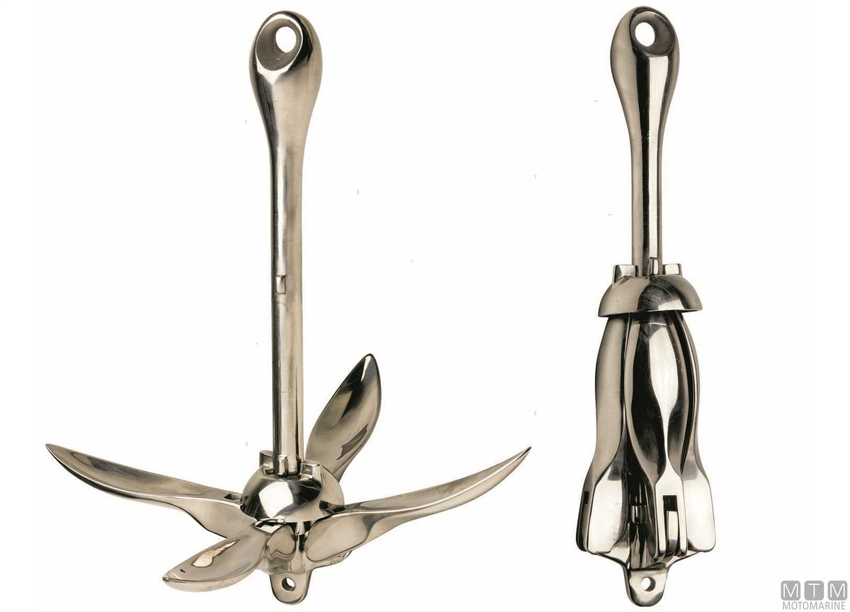 Folding anchor 2.5 kg, stainless steel 316 - original photo Motomarine Srl