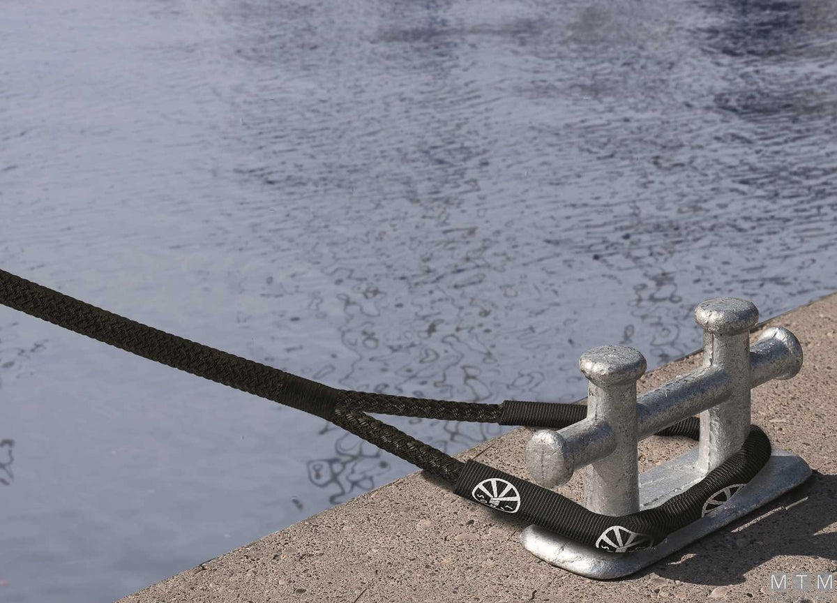 Liros Handy-Elastic black mooring line with 40 cm eye splice Ø12 mm 10 m - original photo Motomarine Srl