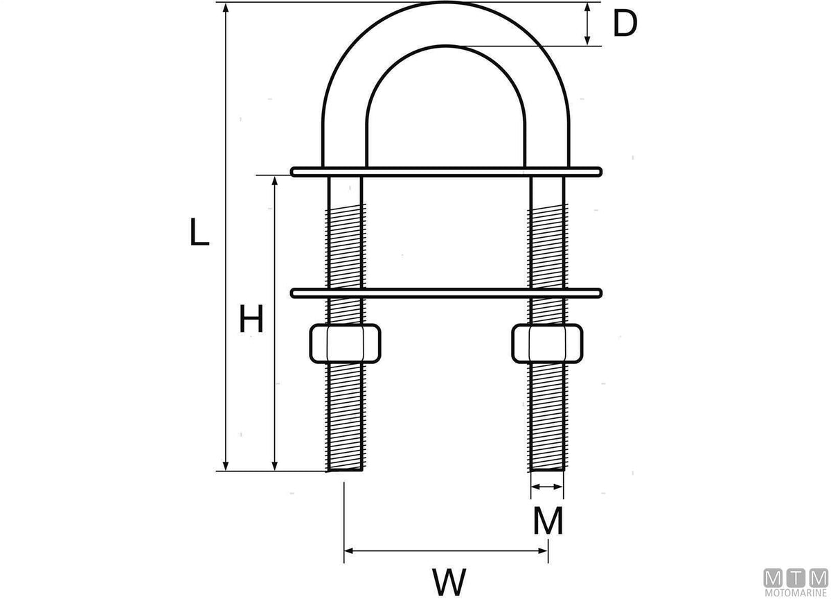 Wichard U-bolt Ø6 mm - original photo Motomarine Srl