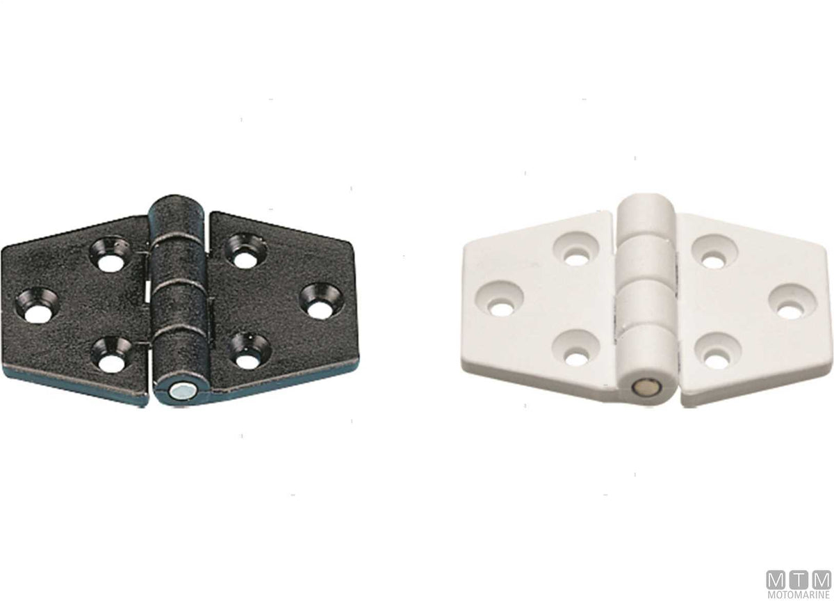 Biscuit hinge 40x63 mm in white plastic - original photo Motomarine Srl