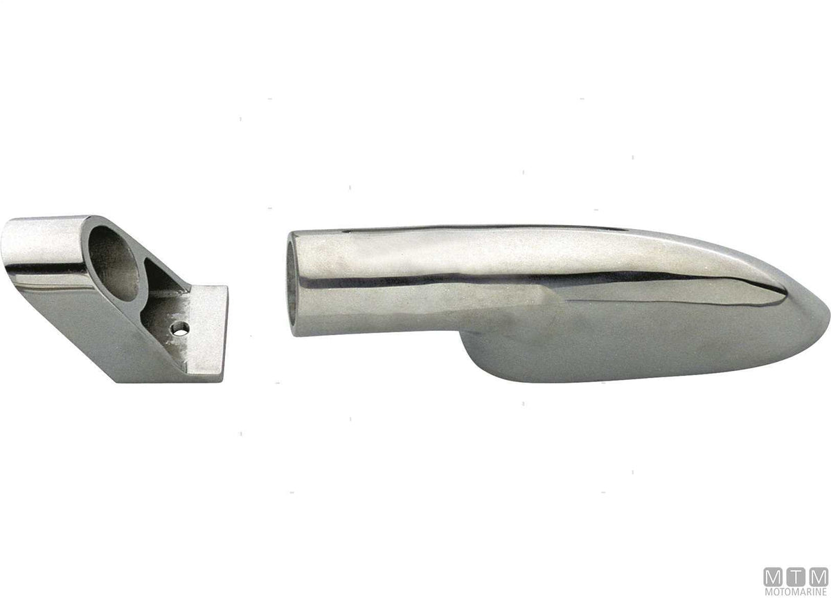 Shaped end fitting D25 mm, stainless steel 316 - original photo Motomarine Srl