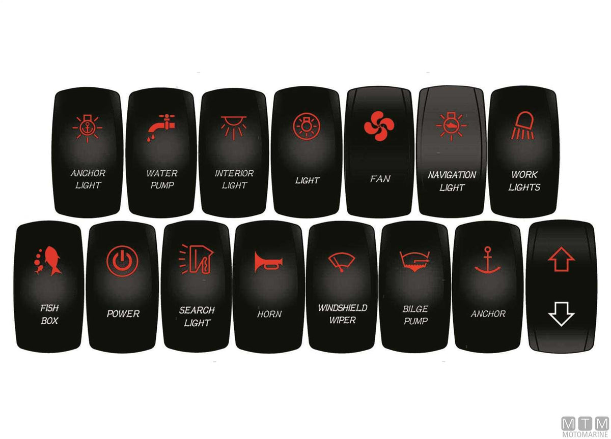 (ON)-OFF-(ON) switch up-down 20A 8 terminals - original photo Motomarine Srl