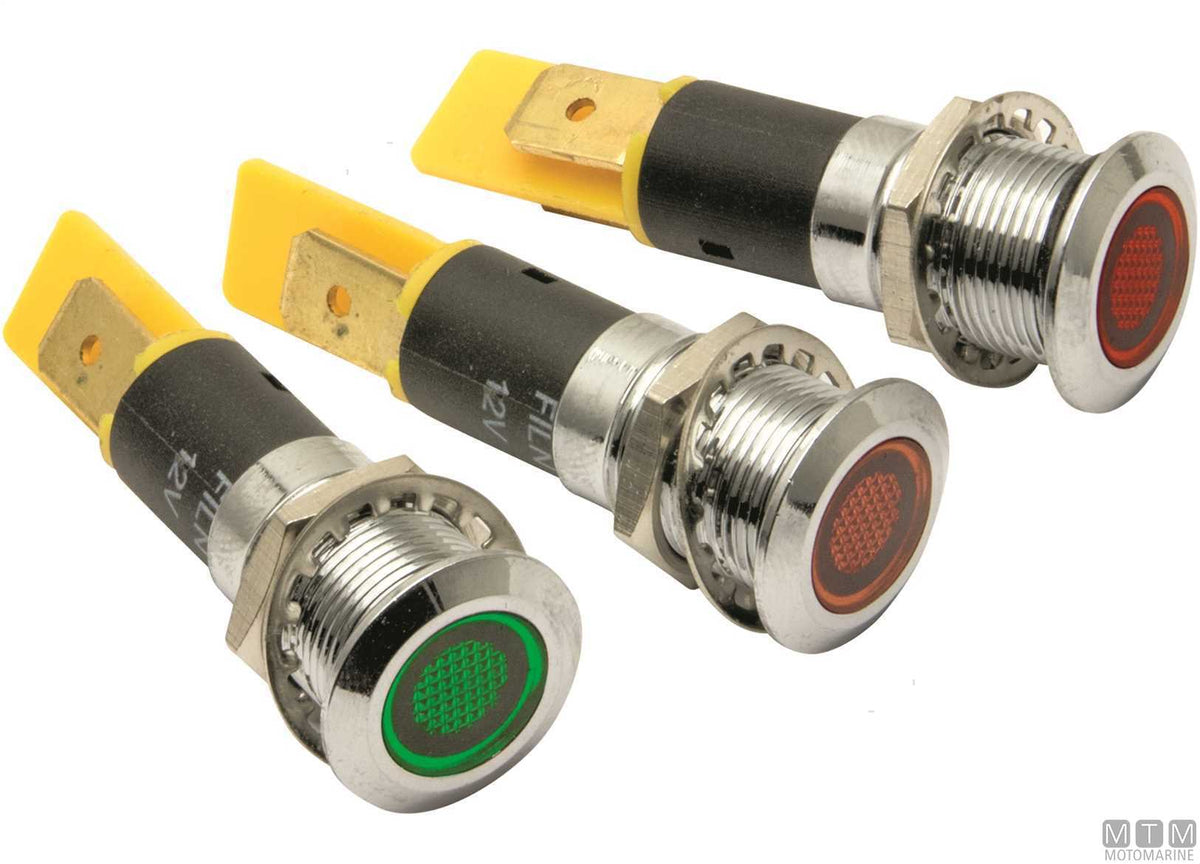 Yellow LED indicator 12V Ø12 mm - original photo Motomarine Srl
