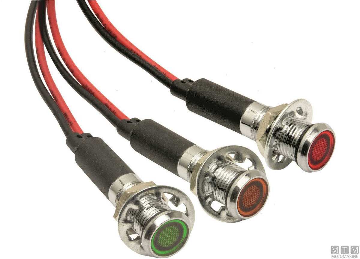 Yellow LED indicator 12V Ø8 mm - original photo Motomarine Srl