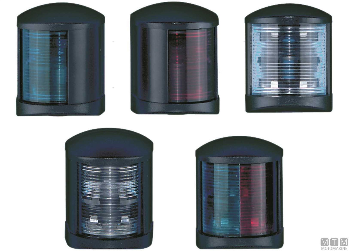 Combined red/green navigation light Midi black 58x74 mm - original photo Motomarine Srl