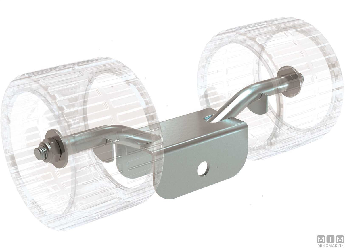 Galvanized steel bracket for double side roller - original photo Motomarine Srl