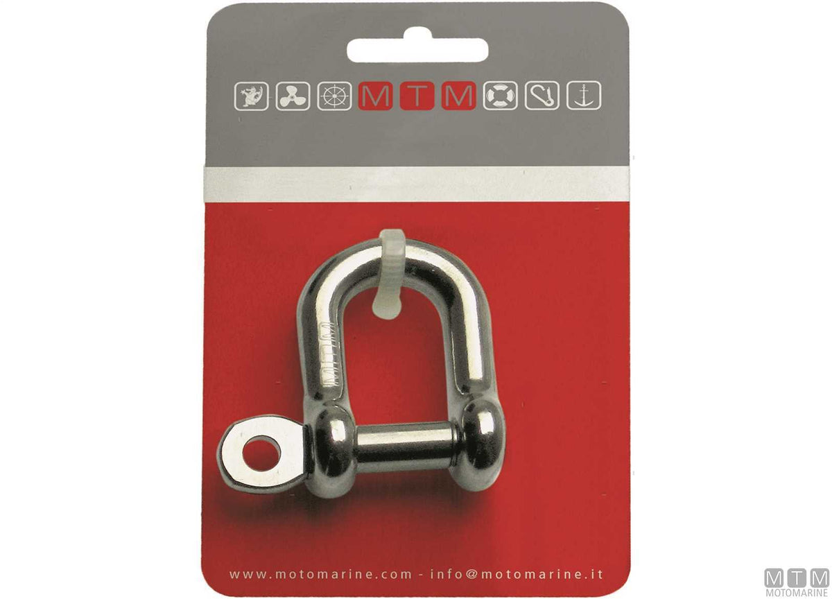 Straight shackle Ø8 mm stainless steel 316 M-CARD - original photo Motomarine Srl