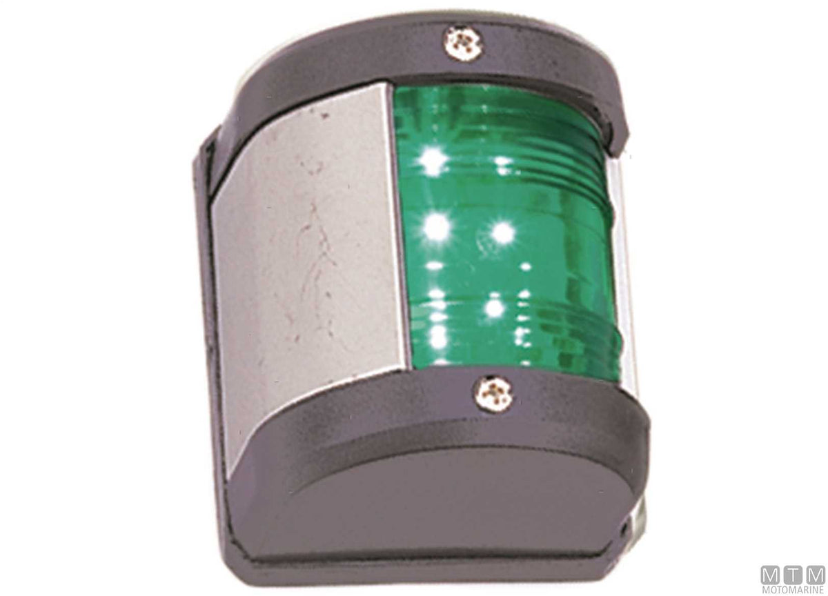 LED navigation sidelight, red, Midi, black, 65x75 mm - original photo Motomarine Srl