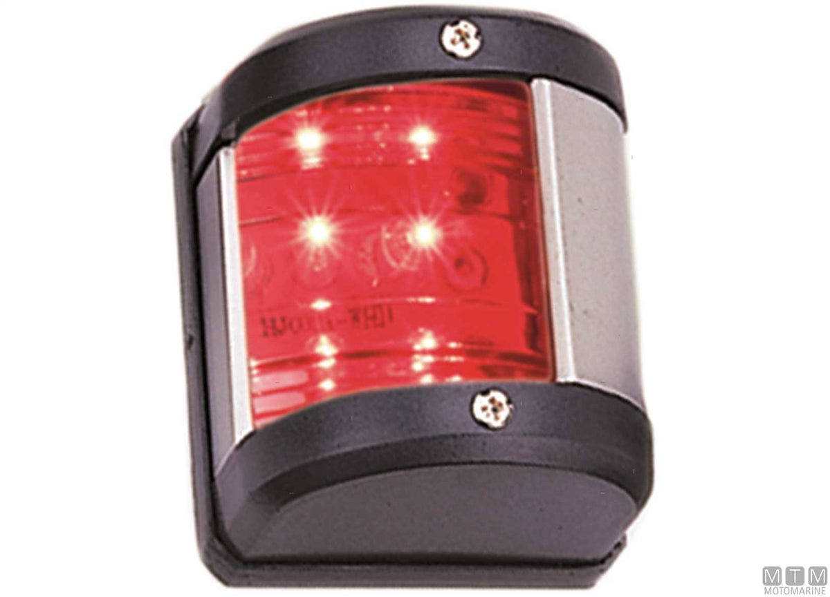 LED navigation sidelight, red, Midi, black, 65x75 mm - original photo Motomarine Srl