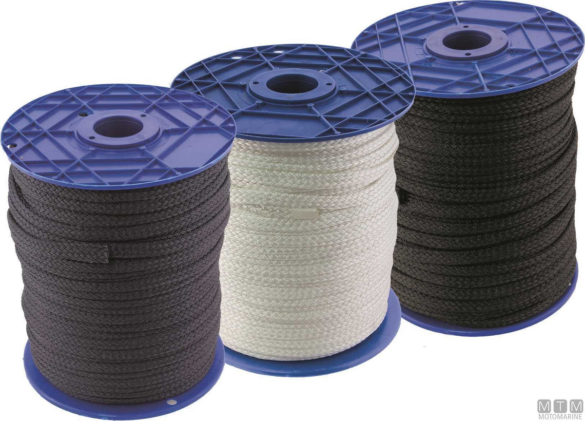 Flat polyester fender line blue Ø12 mm 100 m - original photo Motomarine Srl