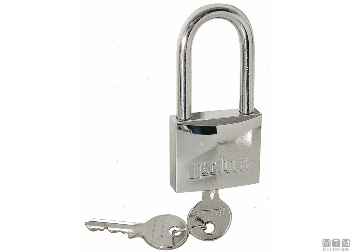 Hardinox padlock 40 mm long shackle stainless steel - original photo Motomarine Srl