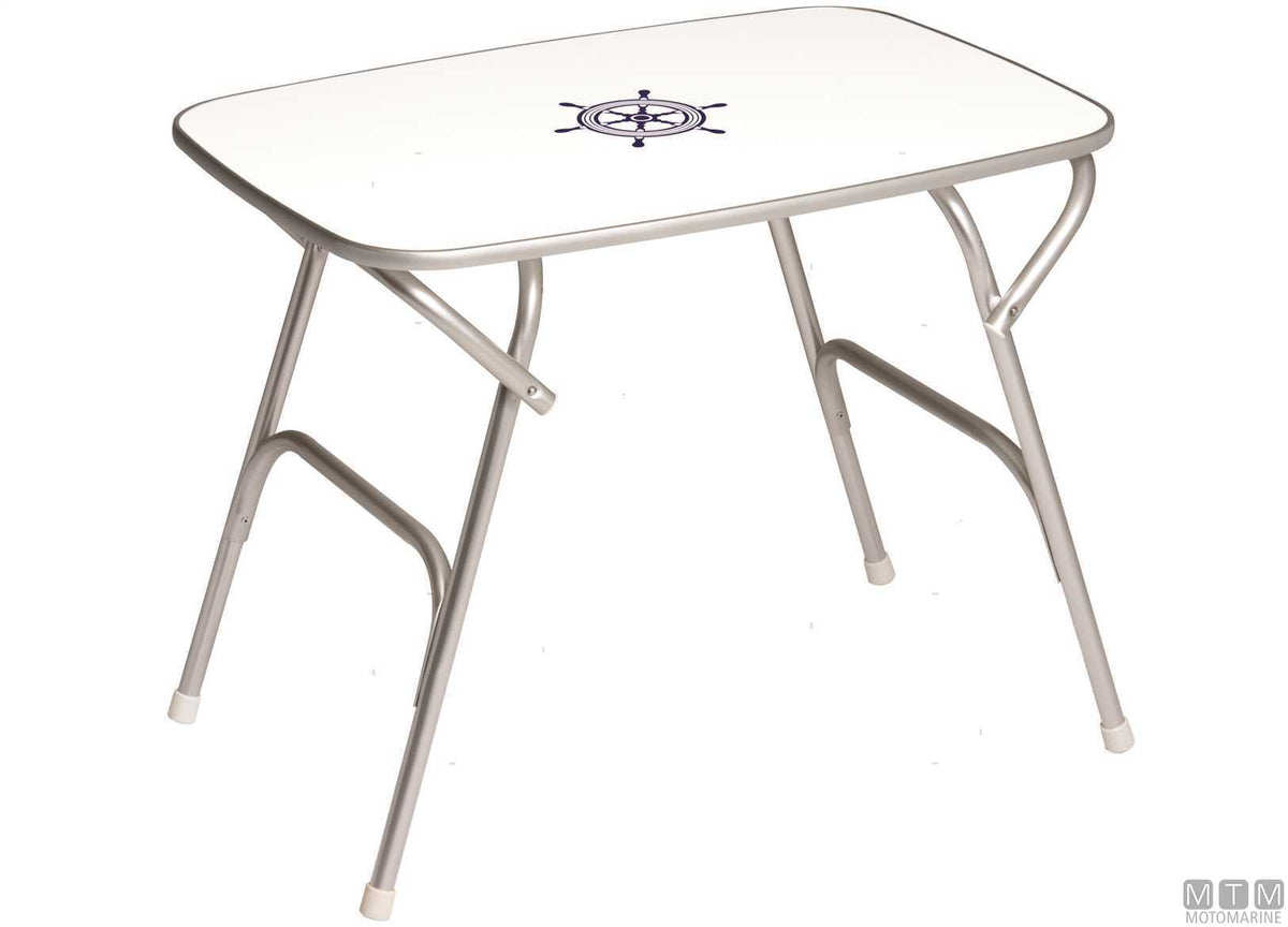 Forma Top Rounded M250H table 88x51 cm H70 cm in melamine/aluminium - original photo Motomarine Srl