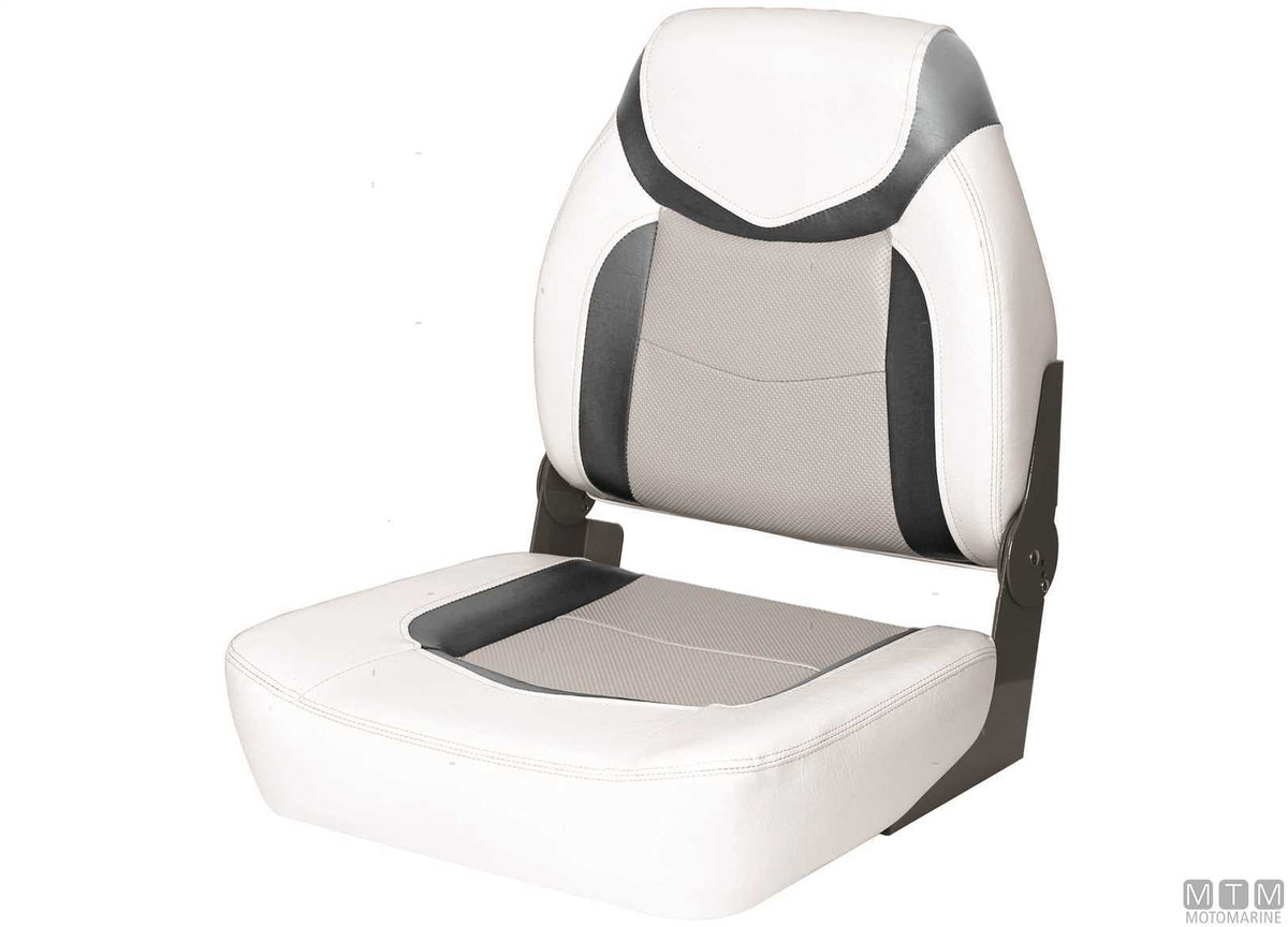Premium Fish folding seat white/grey - original photo Motomarine Srl