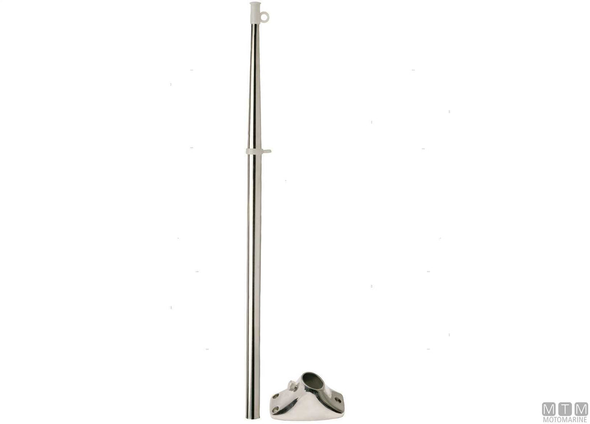 White Cap flagpole H400 mm Ø14 mm in stainless steel - original photo Motomarine Srl