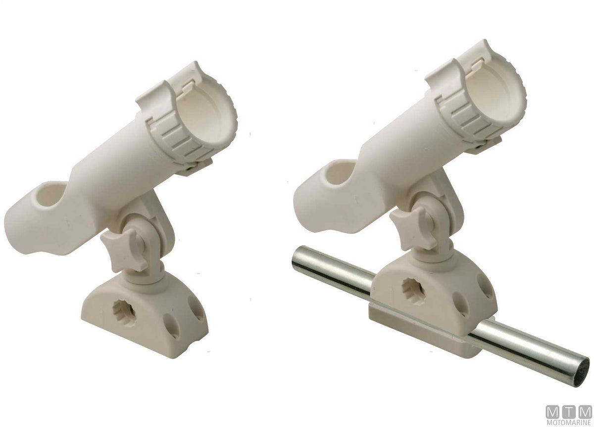 White adjustable Dual Mount rod holder Ø45 mm, nylon - original photo Motomarine Srl