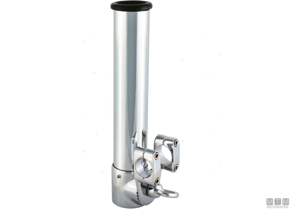 Clamp-on rod holder for Ø40 mm tube, chrome-plated brass - original photo Motomarine Srl