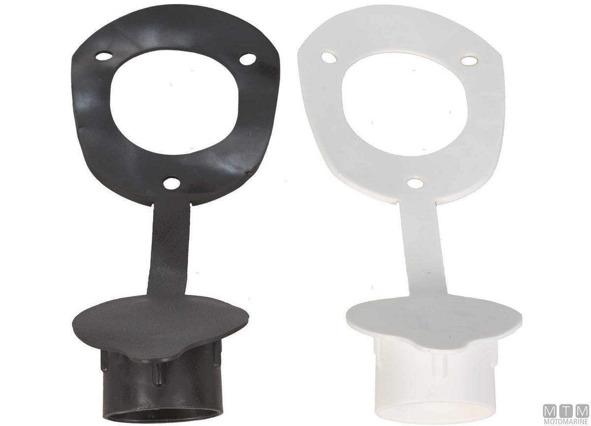 Black angled flush-mount rod holder Ø40 mm, plastic - original photo Motomarine Srl