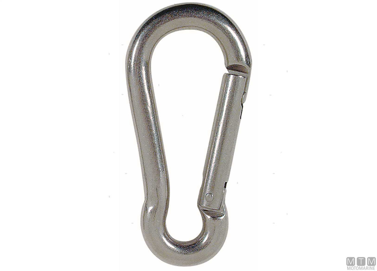 Classic snap hook Ø8 mm side opening stainless steel 316 - original photo Motomarine Srl
