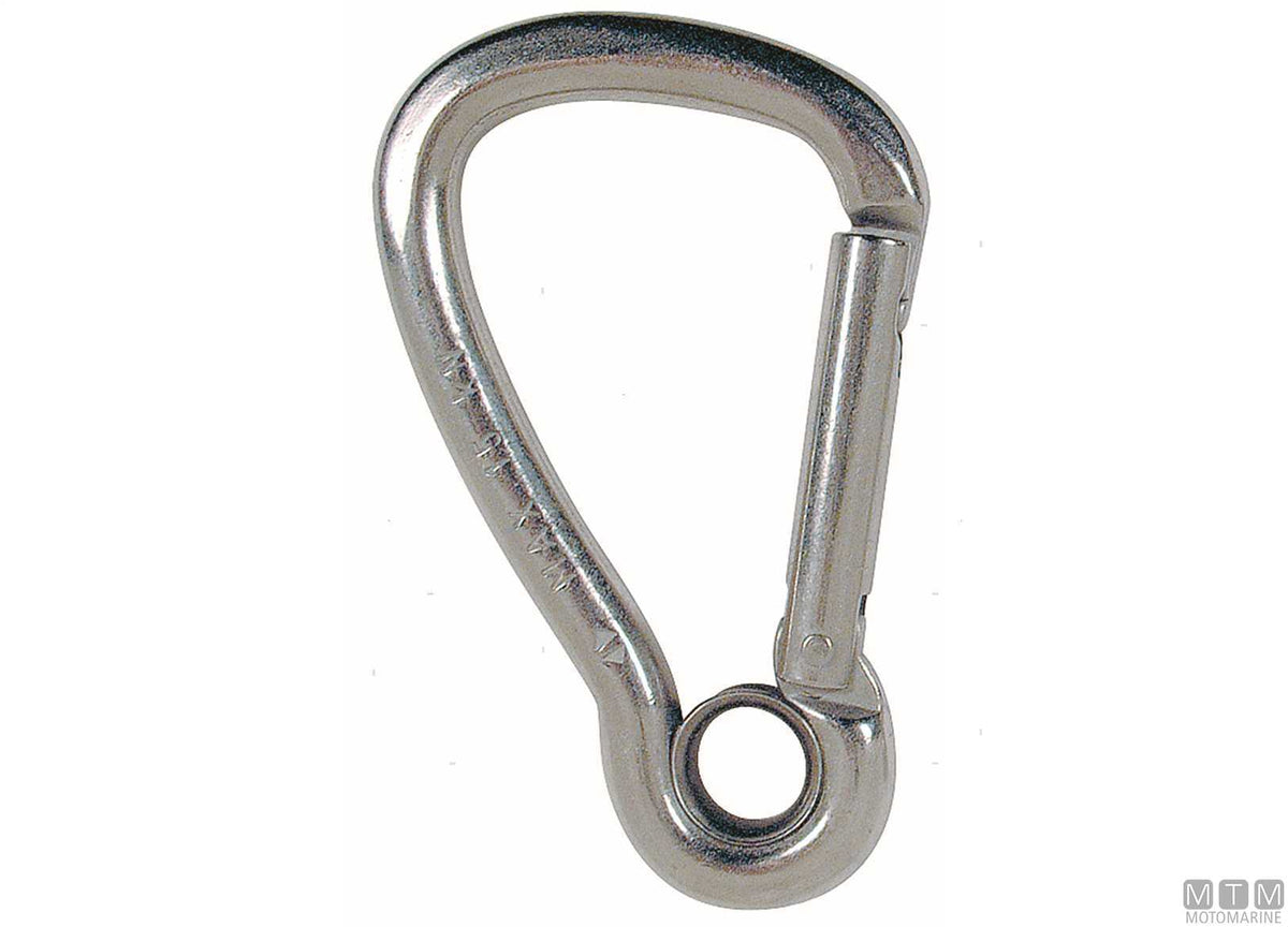Kong wide snap hook Ø10 mm with eye stainless steel 316 - original photo Motomarine Srl