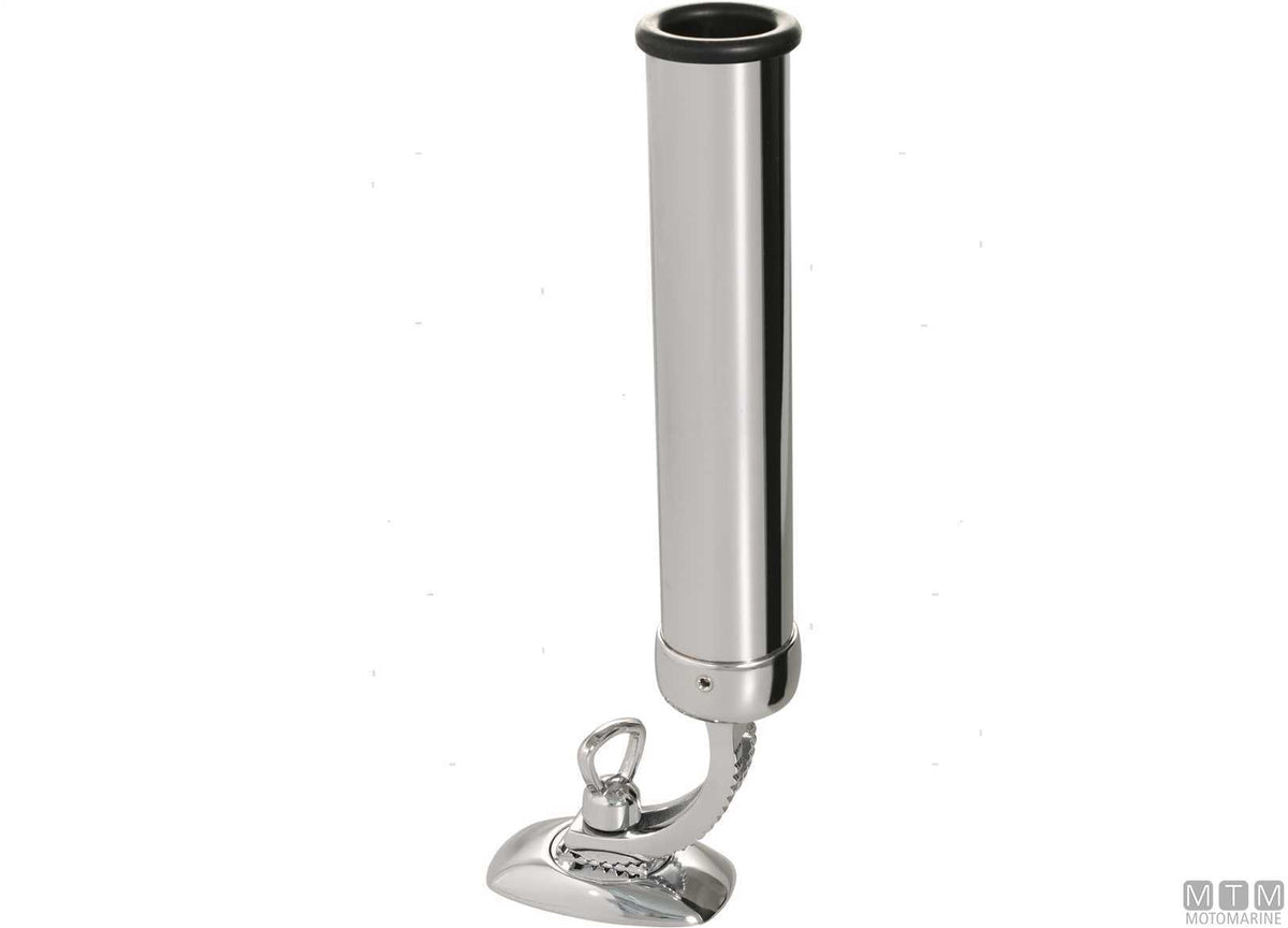 Adjustable rod holder Ø33 mm, chromed brass, shaped base - original photo Motomarine Srl