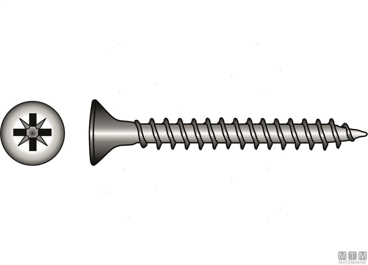 Torx chipboard screws DIN6112 stainless steel A4 3x16 20 pcs - original photo Motomarine Srl